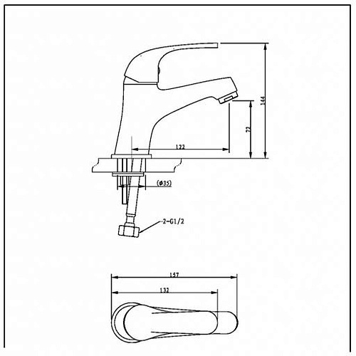 Смеситель для раковины Bravat Fit F1135188CP-RUS