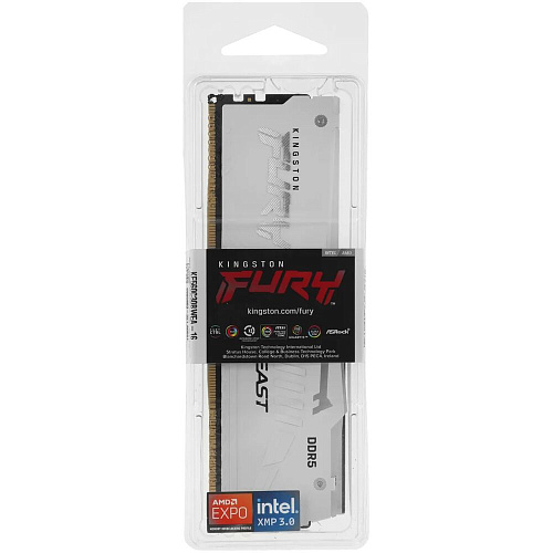 Модуль памяти DIMM 16Gb DDR5 PC48000 6000MHz Kingston Fury Beast RGB White EXPO (KF560C30BWEA-16)