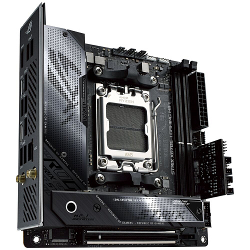 Материнская плата ASUS ROG Strix X670E-I Gaming WiFi X670 Socket AM5 2xDDR5, 2xSATA3, RAID, 2xM.2, 1xPCI-E16x, 5xUSB3.2, 2xUSB3.2 Type C, HDMI, WiFi, 2.5Glan, mini-ITX