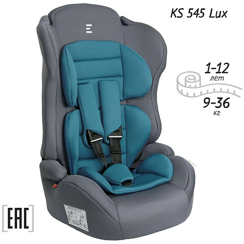 Автокресло Еду-Еду KS 545 lux серый, тёмно-бирюзовый