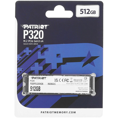 Внутренний SSD-накопитель 512Gb Patriot Memory P320P512GM28 P300 M.2 2280 PCIe NVMe 3.0 x4