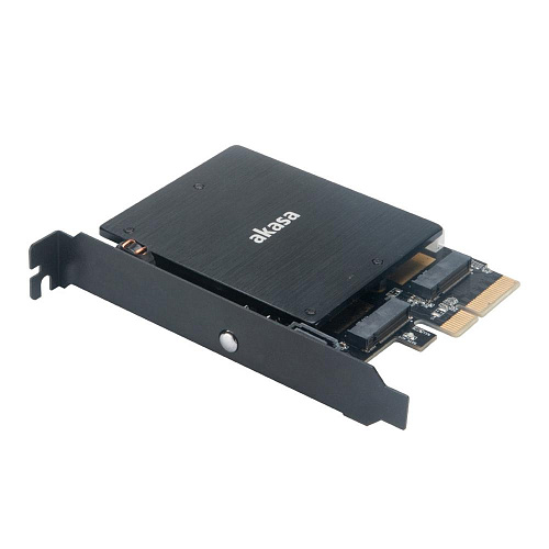 Переходник-конвертер Akasa AK-PCCM2P-03 с радиатором для 2xM.2 NGFF M-Type SSD в PCIe 3.0 x4