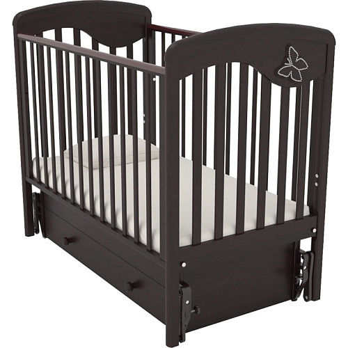 Детская кроватка Гандылян К-2002-24м "Джулия" (Бабочка) (маятник универсальный) махагон