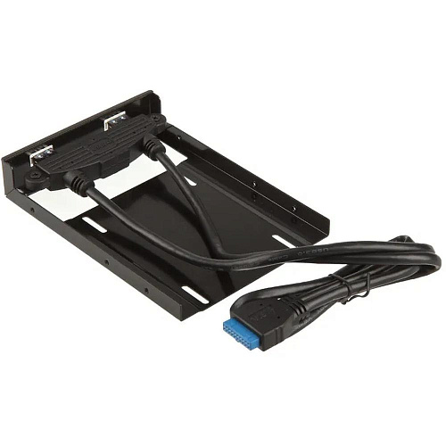 Адаптер передняя панель Akasa AK-HDA-09BK 3.5" с двумя портами USB 3.0 для 2.5" SSD/HDD