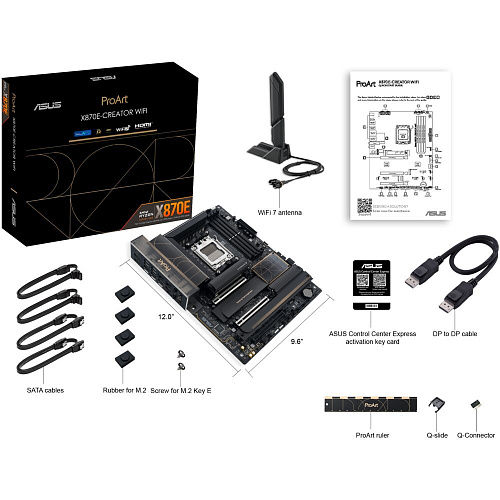 Материнская плата ASUS ProArt X870E-Creator WiFi X870E Socket AM5 4xDDR5, 4xSATA3, RAID, 4xM.2, 3xPCI-E16x, 7xUSB3.2, 3xUSB3.2 Type C, DP, HDMI, WiFi, 2xGlan, ATX