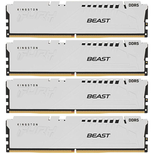 Модуль памяти DIMM 128Gb 4х32Gb DDR5 PC41600 5200MHz Kingston Fury Beast White (KF552C40BWK4-128)