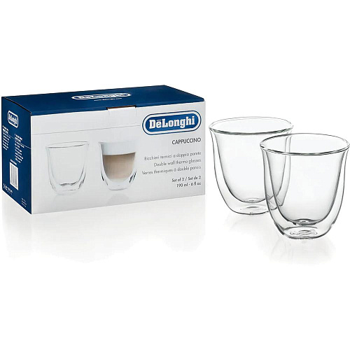 Набор чашек Delonghi Glasses-Cappuccino 2 чашки (190мл)