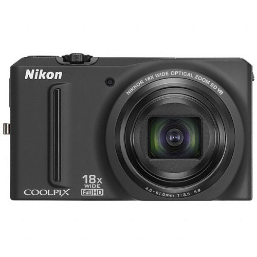 Компактная фотокамера Nikon Coolpix S9100 Black (12.1Mpix, 3"LCD, 18x zoom, Full HD видео 1080p)