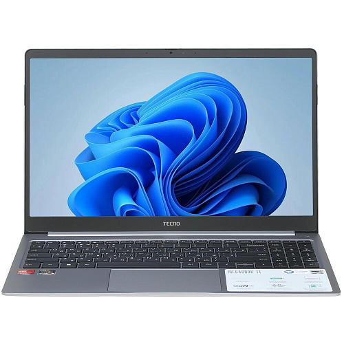 Ноутбук TECNO MegaBook T15DA AMD Ryzen 5 7430U/8Gb/512Gb SSD/15.6" FullHD/Win11 Grey
