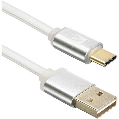 Кабель USB-A - Type C 1m ACD-Smart ACD-U915-C2W LED индикация, белый