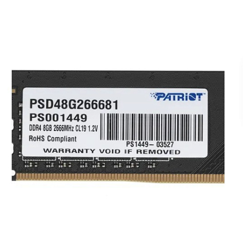Модуль памяти DIMM 8Gb DDR4 PC21300 2666MHz Patriot Memory (PSD48G266681) УЦЕНКА