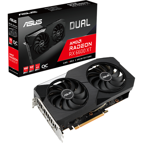 Видеокарта ASUS 8192Mb RX 6600 XT Dual 8G (Dual-RX6600XT-O8G) 3xDP, HDMI, Ret