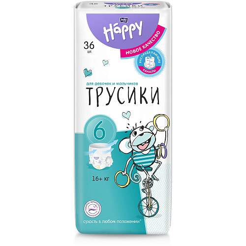 bella baby Happy Трусики Pants 6, 16+ кг., 36 шт.
