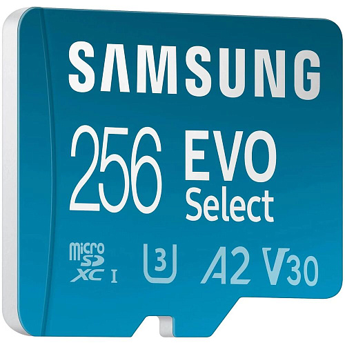 Карта памяти Micro SecureDigital 256Gb SDXC Samsung Evo Select class10 UHS-I U3 (MB-ME256KA)