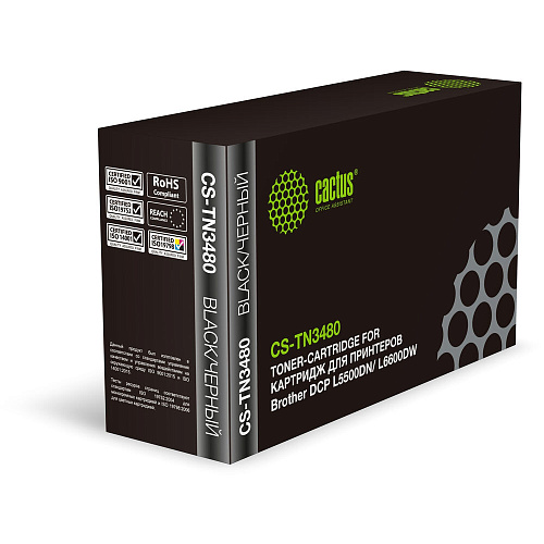 Картридж Cactus CS-TN3480 TN-3480 черный (8000стр.) для Brother DCP L5500DN/ L6600DW