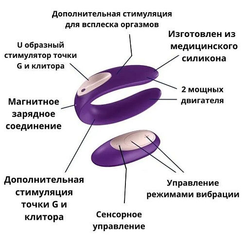 Вибратор для пар Satisfyer Partner Plus Remot, фиолетовый