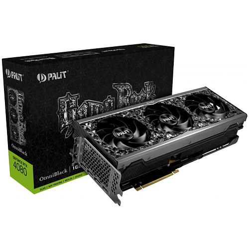 Видеокарта Palit GeForce RTX 4080 16384Mb, GameRock OmniBlack 16 Gb (NED4080019T2-1030Q) 1xHDMI, 3xDP, Ret
