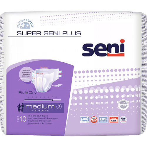 Seni Подгузники для взрослых Super Plus, 75-110 см., M (10 шт.)