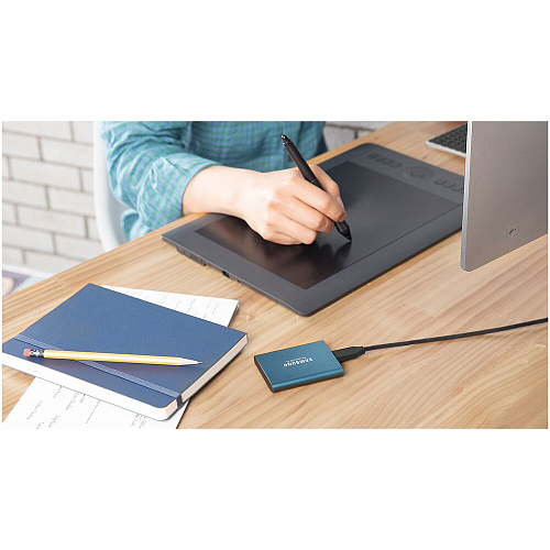 Внешний SSD-накопитель 500Gb Samsung T5 MU-PA500B/WW (SSD) USB 3.1 Синий УЦЕНКА