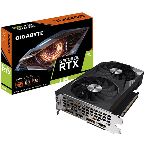 Видеокарта Gigabyte GeForce RTX 3060 8192Mb, Gaming OC 8G (GV-N3060GAMING OC-8GD) 2xHDMI, 2xDP, Ret