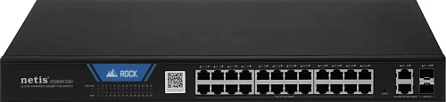 Коммутатор Netis ST228GPR-2G2S (L2) 26x1Гбит/с 2SFP 24PoE+375W настраиваемый