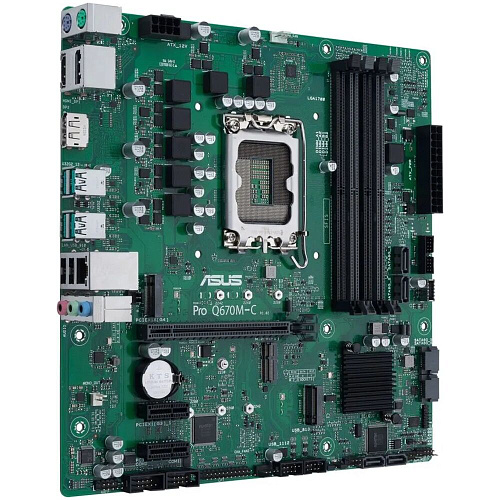 Материнская плата ASUS Pro Q670M-C-CSM Q670 Socket-1700 4xDDR5, 6xSATA3, 2xM.2, 1xPCI-E16x, 4xUSB3.2, 2xDP, HDMI, Glan, mATX