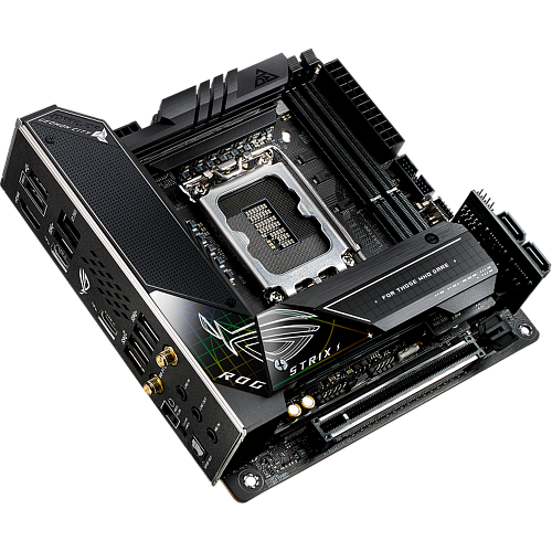 Материнская плата ASUS ROG Strix Z690-I Gaming WiFi Z690 Socket-1700 2xDDR5, 4xSATA3, RAID, 2xM.2, 1xPCI-E16x, 5xUSB3.2, 2xUSB3.2 Type C, HDMI, WiFi, 2.5Glan, mini-ITX