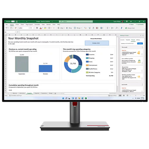Монитор 27" Lenovo ThinkVision P27h-30 IPS 2560x1440 4ms HDMI, DisplayPort, USB Type-C