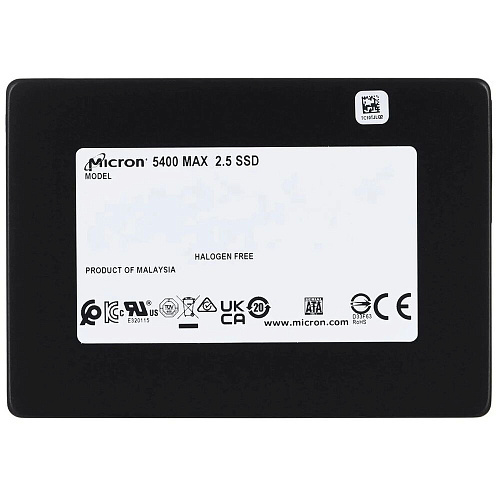 Внутренний SSD-накопитель Micron SSD 5400 MAX, 480GB, 2.5" 7mm, SATA3, 3D TLC, R/W 540/520MB/s, IOPs 95 000/58 000, TBW 4380, DWPD 5 (12 мес.)