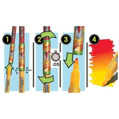 Набор фломастеров-хамелеонов «Blendy pens» (12 шт.) c аэрографом
