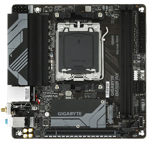 Материнская плата Gigabyte B650I AX Socket-AM5 AMD B650 2xDDR5, 2xSATA3, RAID, 1xM.2, 1xPCI-E16x, 3xUSB3.2, 1xUSB3.2 Type C, DP, HDMI, WiFi, 2.5Glan, mini-ITX