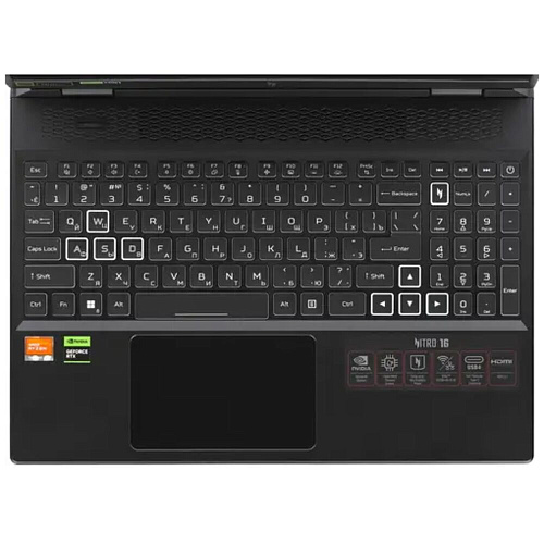 Ноутбук Acer Nitro 16 AN16-41-R142 AMD Ryzen 7 7735HS/16Gb/1Tb SSD/NV RTX4050 6Gb/16" WUXGA/DOS Black