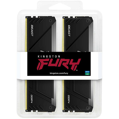 Модуль памяти DIMM 64Gb 2х32Gb DDR4 PC28800 3600MHz Kingston Fury Beast RGB Black (KF436C18BB2AK2/64)