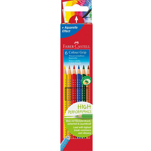 Цветные карандаши Faber-Castell Grip 2001 в картонной коробке, 6 шт. 12406