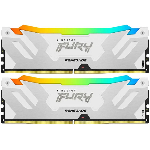 Модуль памяти DIMM 32Gb 2х16Gb DDR5 PC51200 6400MHz Kingston Fury Renegade RGB White (KF564C32RWAK2-32)