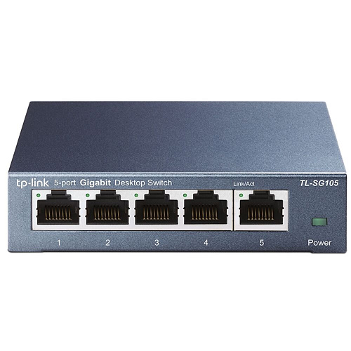 Коммутатор TP-LINK TL-SG105 неуправляемый 5x1000BASE-T, metal case