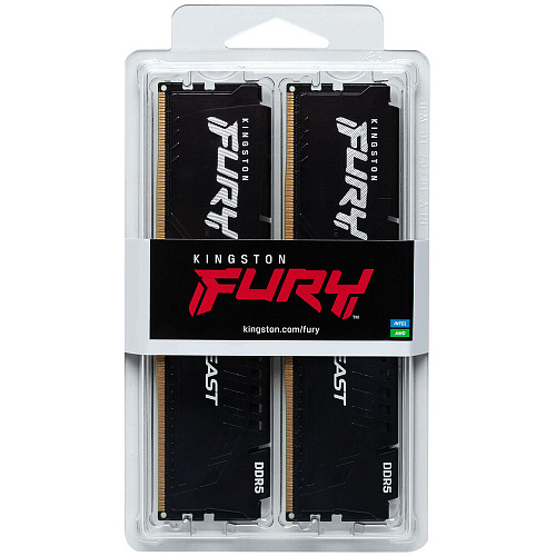 Модуль памяти DIMM 64Gb 2х32Gb DDR5 PC48000 6000MHz Kingston Fury Beast Black EXPO (KF560C36BBEK2-64)