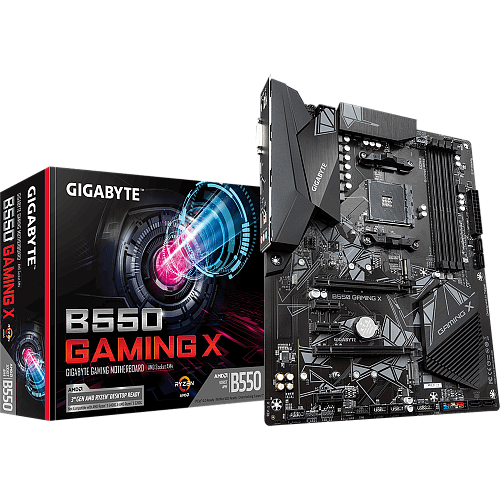 Материнская плата Gigabyte B550 Gaming X B550 Socket AM4 4xDDR4, 4xSATA3, RAID, 2xM.2, 2xPCI-E16x, 4xUSB3.2, DVI-D, HDMI, Glan, ATX УЦЕНКА