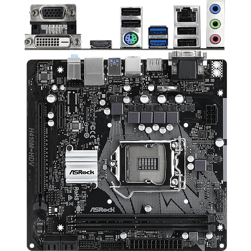Материнская плата ASRock H410M-HDV H410 Socket-1200 2xDDR4, 4xSATA3, 1xPCI-E16x, 2xUSB3.2, D-Sub, DVI-D, HDMI, Glan, mATX