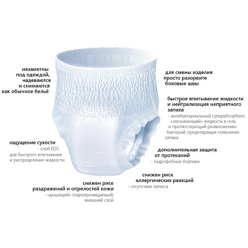 Seni Трусы впитывающие Active, 120-160 см., XL (10 шт.), 6 упаковок