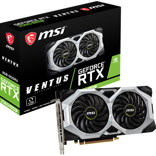 Видеокарта MSI GeForce RTX 2070 Super 8192Mb, Ventus (RTX 2070 Super Ventus) 1xHDMI, 3xDP, Ret УЦЕНКА