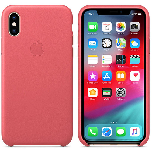 Чехол для Apple iPhone Xs Leather Case Peony Pink