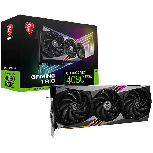 Видеокарта MSI GeForce RTX 4080 Super 16384Mb, Gaming Trio 16 Gb (RTX 4080 Super 16G Gaming Trio 16 Gb) 1xHDMI, 3xDP, Ret