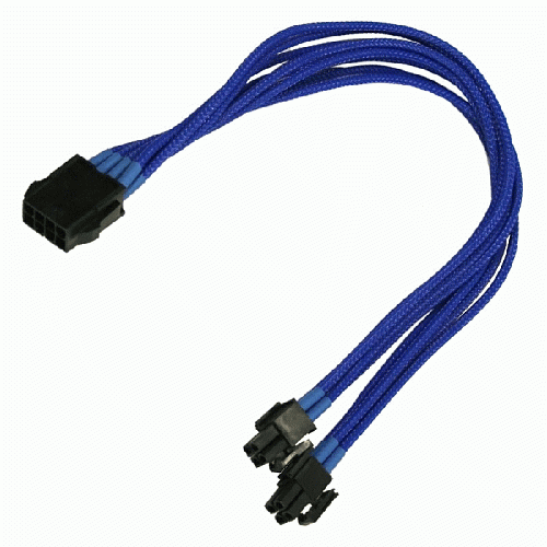 Удлинитель кабеля питания Nanoxia 8-pin EPS , 30см, синий