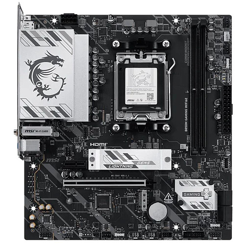 Материнская плата MSI B850M Gaming WiFi6E Socket-AM5 AMD B850 4xDDR5, 4xSATA3, RAID, 2xM.2, 1xPCI-E16x, 3xUSB3.2, 1xUSB3.2 Type C, DP, HDMI, WiFi, 2.5Glan, mATX