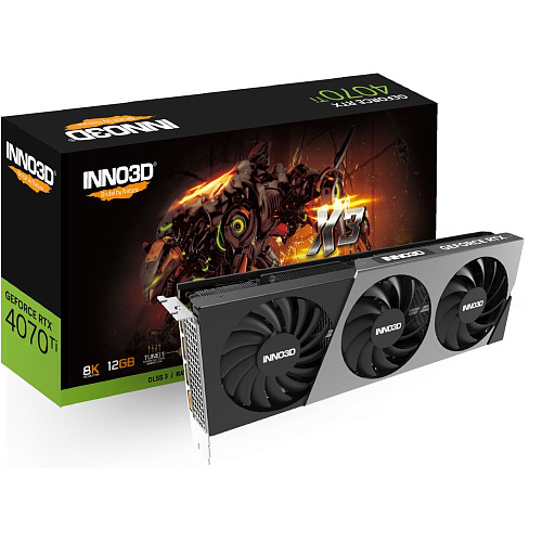 Видеокарта Inno3D GeForce RTX 4070 Ti 12288Mb, X3 12 Gb (N407T3-126X-186148N) 1xHDMI, 3xDP, Ret