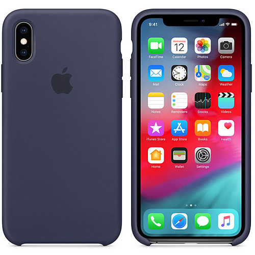 Чехол для Apple iPhone Xs Silicone Case Midnight Blue