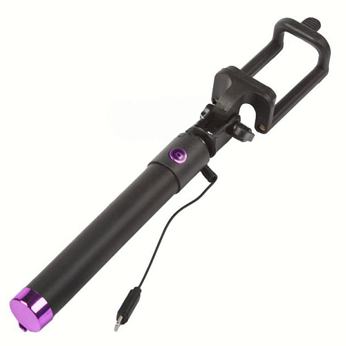 Монопод для селфи Liberty "SELFIE STICK", для iPhone, соединение через разъем Lightning, черный/розовый 