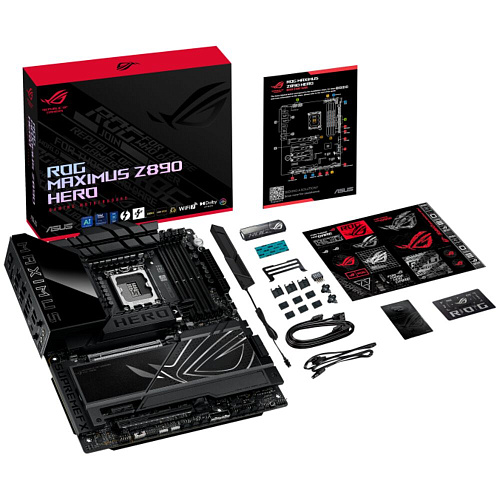 Материнская плата ASUS ROG Maximus Z890 Hero Z890 Soc-1851 4xDDR5, 4xSATA3, RAID, 6хM.2, 4xPCI-E16x, 9xUSB3.2, 2xUSB3.2 Type C, DP, HDMI, WiFi, 2xGlan, ATX