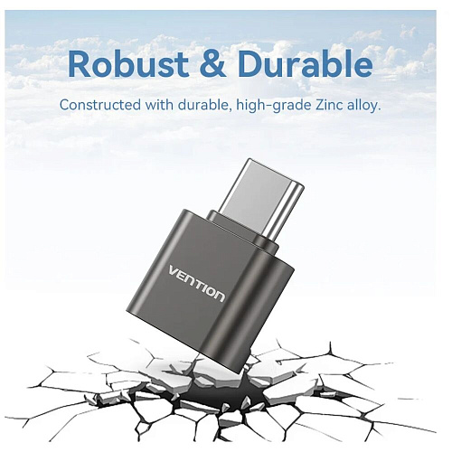 Card Reader Vention CLMH0 USB Type C MicroSD Серый